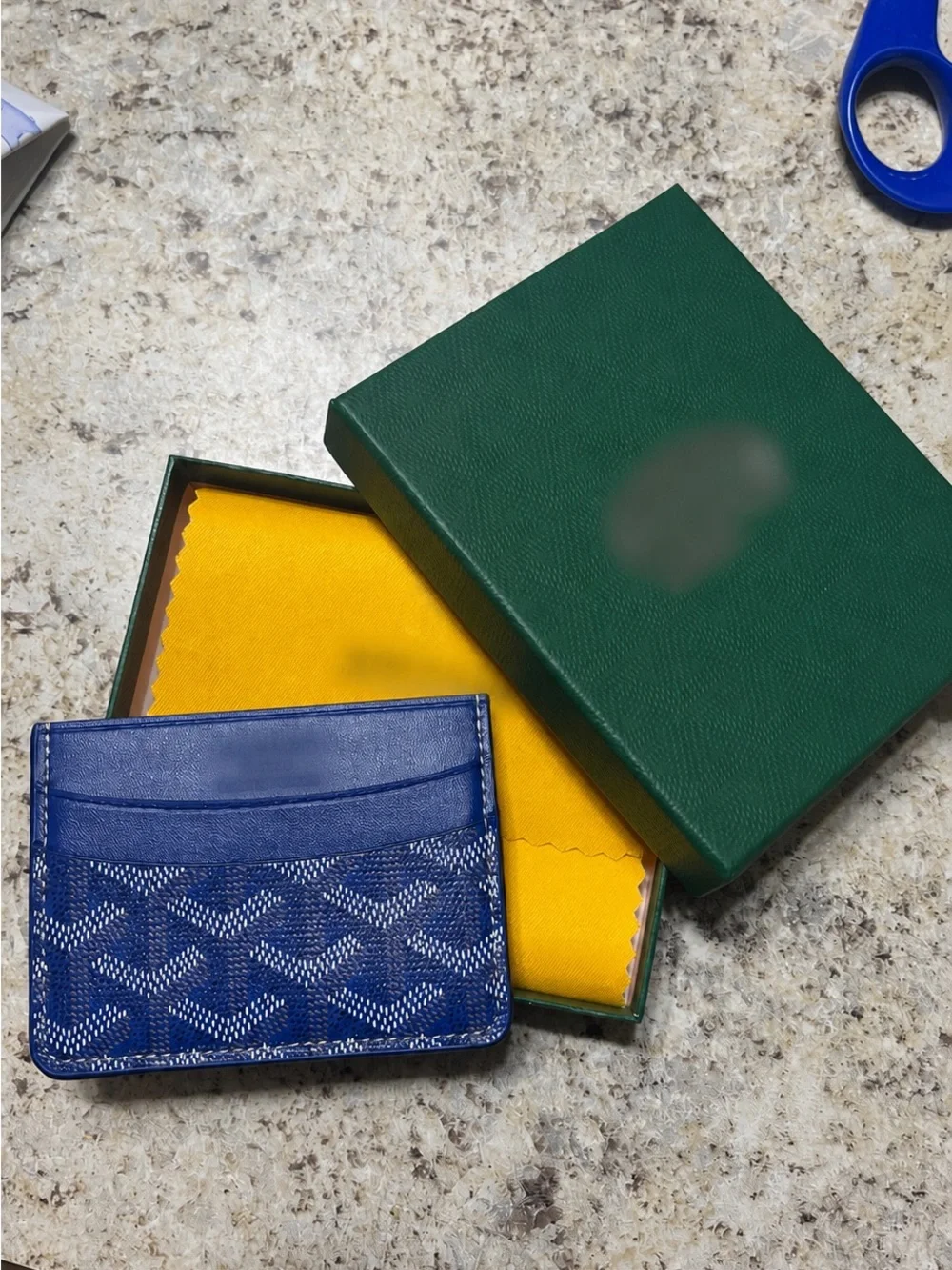 Goyard Blue Patterned Card & Key Sleeve